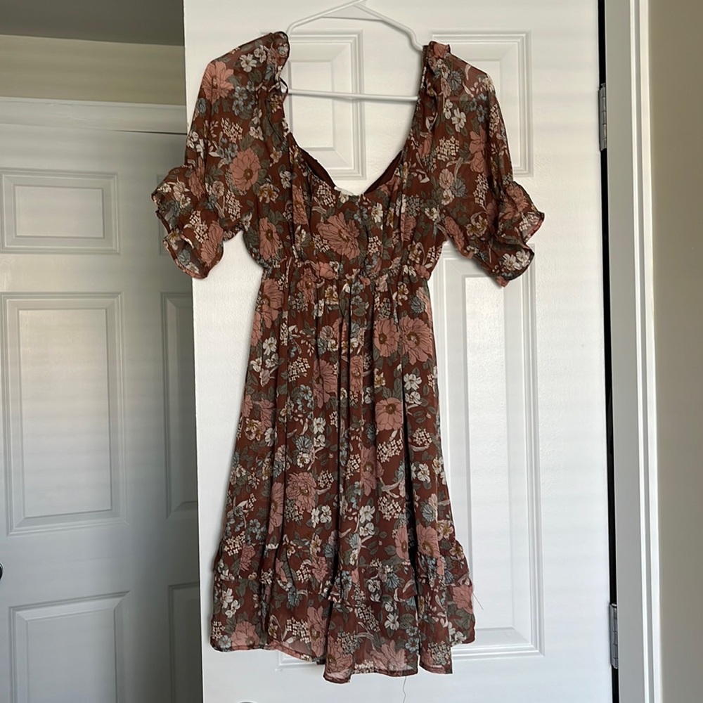 Montana brown floral mini dress